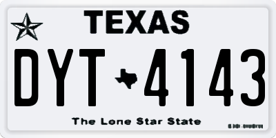 TX license plate DYT4143