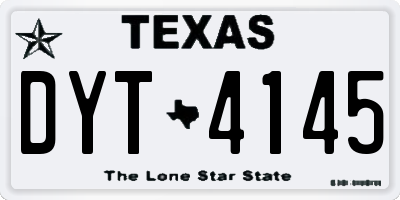 TX license plate DYT4145