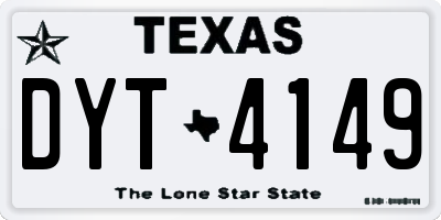 TX license plate DYT4149