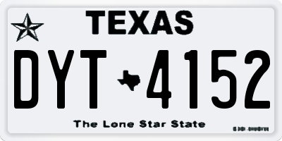 TX license plate DYT4152