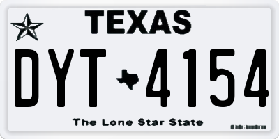 TX license plate DYT4154