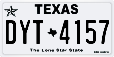 TX license plate DYT4157