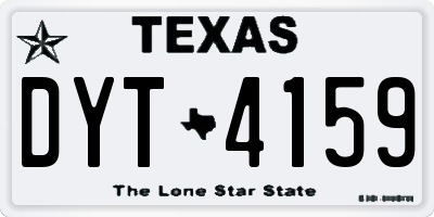 TX license plate DYT4159