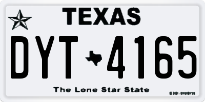 TX license plate DYT4165