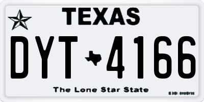 TX license plate DYT4166