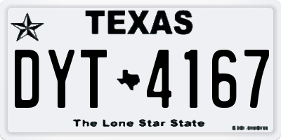 TX license plate DYT4167