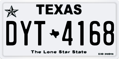 TX license plate DYT4168