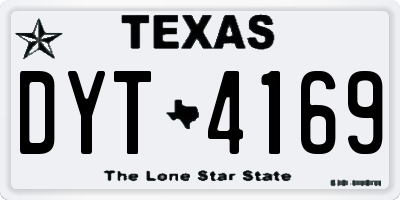 TX license plate DYT4169