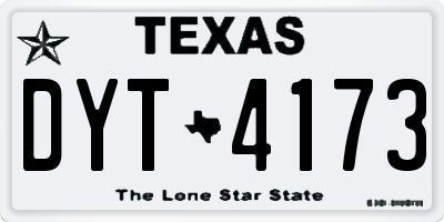 TX license plate DYT4173
