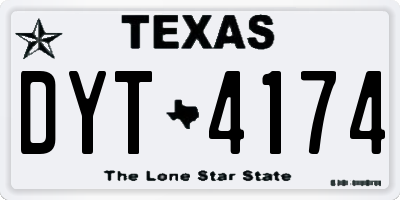 TX license plate DYT4174