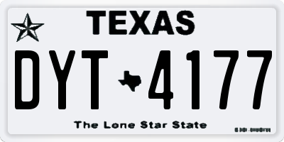 TX license plate DYT4177