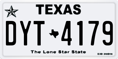 TX license plate DYT4179