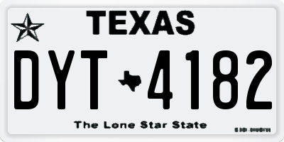 TX license plate DYT4182