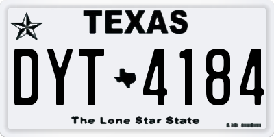 TX license plate DYT4184