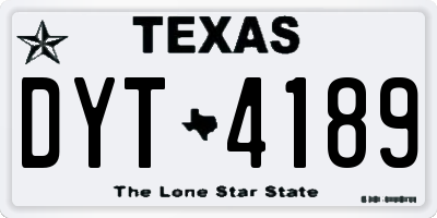 TX license plate DYT4189
