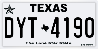 TX license plate DYT4190