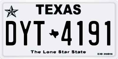 TX license plate DYT4191