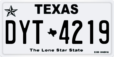 TX license plate DYT4219