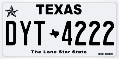 TX license plate DYT4222