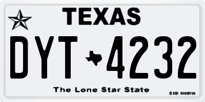 TX license plate DYT4232