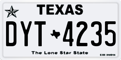 TX license plate DYT4235