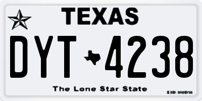 TX license plate DYT4238