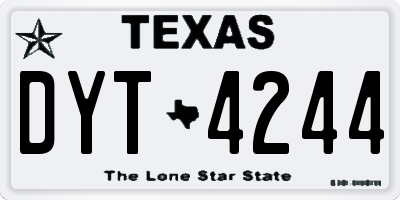 TX license plate DYT4244