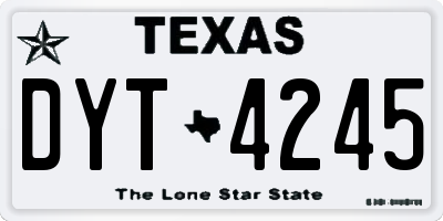 TX license plate DYT4245