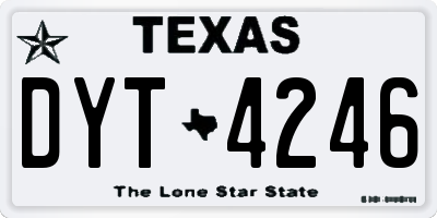 TX license plate DYT4246
