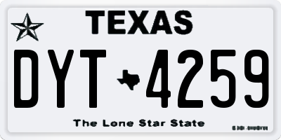 TX license plate DYT4259