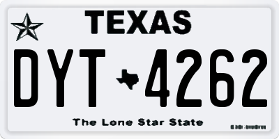 TX license plate DYT4262