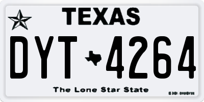 TX license plate DYT4264