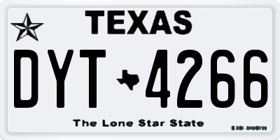 TX license plate DYT4266