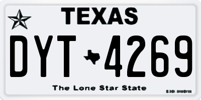TX license plate DYT4269