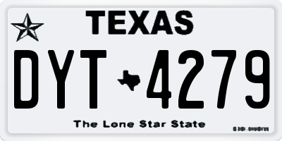TX license plate DYT4279