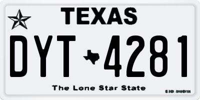 TX license plate DYT4281