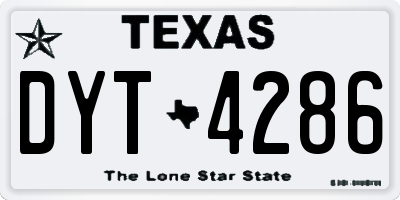 TX license plate DYT4286
