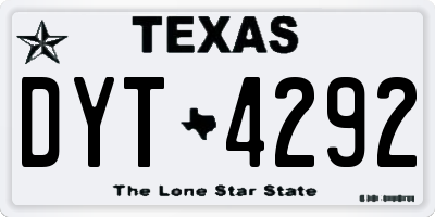 TX license plate DYT4292