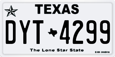 TX license plate DYT4299