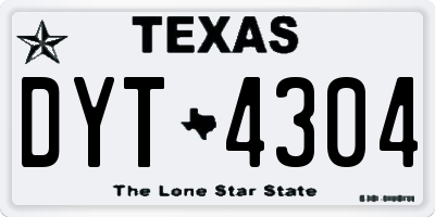TX license plate DYT4304