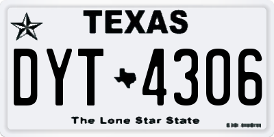 TX license plate DYT4306