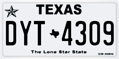 TX license plate DYT4309