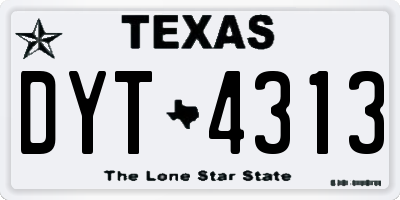 TX license plate DYT4313