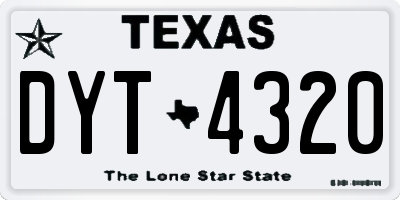 TX license plate DYT4320