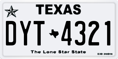TX license plate DYT4321