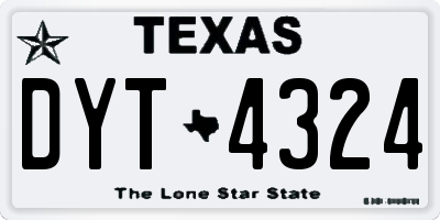 TX license plate DYT4324