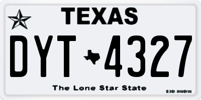 TX license plate DYT4327