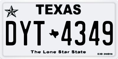 TX license plate DYT4349