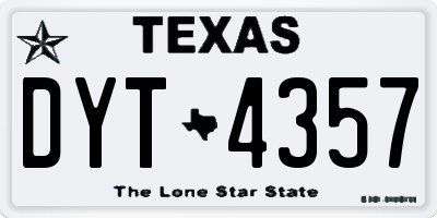 TX license plate DYT4357