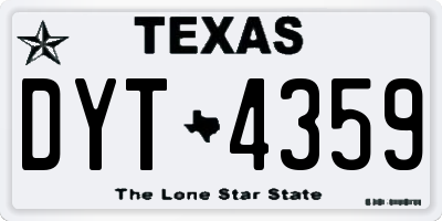 TX license plate DYT4359